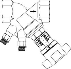 Bild von OVENTROP Strangregulierventil „Hydrocontrol VTR“ DN 32, 2 Messventile, Nadeltechnik, Rg, Art.Nr. : 1060210