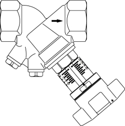 Bild von OVENTROP Strangregulierventil „Hydrocontrol VTR“ DN 50, mit Blindstopfen, Rotguss, Art.Nr. : 1060116