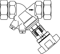 Bild von OVENTROP Strangregulierventil „Hydrocontrol VTR“ DN 25, mit Blindstopfen, Rotguss, Art.Nr. : 1060508