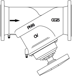 Picture of OVENTROP Strangregulierventil „Hydrocontrol VFC“ PN 16 Flansch/DIN, 2 Messventile, GG25, DN 400, Art.Nr. : 1062660