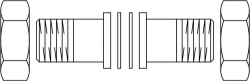 Bild von OVENTROP Tüllenanschluss-Set für „Cocon QTZ/QTR“ Set = 2 Tüllen mit AG, flachdichtend, mit ÜM, 1¼, Art.Nr. : 1140795