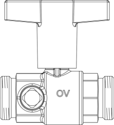 Bild von OVENTROP Trinkwasserkugelhahn „Optibal TW“ DN 50, G 2? AG x G 2? AG, Rotguss, Art.Nr. : 4208916