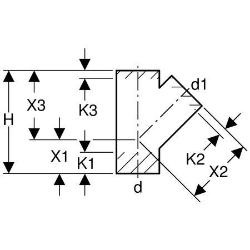 Bild von  Geberit PE Abzweig 45°,  DN:90 / 70, d[mm]:90, d1[mm]:75 , Art.Nr. : 366.125.16.1