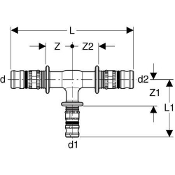 Picture of Geberit Mepla T-Stück reduziert, DN 50 / 32 / 50, d 63 mm, Art.-Nr. 627.321.00.5