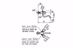 Bild von KWC STAR Küche chromeline A 185 Zweigriffmischer Schwenkauslauf 180° Strahlregler-Mundstück, Chromeline, 3/8"-3/4", Art.Nr. : K.11.44.22.000A97