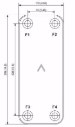 Bild von Swep Plattenwärmetauscher gelötet B16Hx50/1P-SC-S 4x1 1/4"(45), Art.Nr. : 14870-050