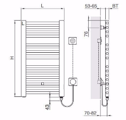 Bild von Arbonia Bagnostar Watt BSTW150 500 AF WKS RE, H: 1500 mm, 800 W, L: 500 mm, weiss, Art.Nr. : BSTW150 500 AF WKS RE