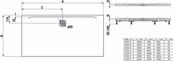 Bild von Laufen PRO - Duschwanne, aus Verbundwerkstoff Marbond, superflach, rechteckig, Ablauf an langer Seite, 1800 x 900 x 33,  078, anthrazit matt , Art.Nr. : H2119510780001