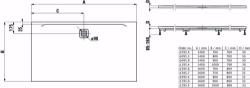 Bild von Laufen PRO - Duschwanne, aus Verbundwerkstoff Marbond, superflach, rechteckig, Ablauf an langer Seite, 1600 x 1000 x 30,  000, weiss , Art.Nr. : H2119550000001