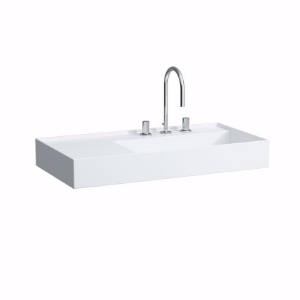 Picture of Laufen KARTELL BY LAUFEN - Waschtisch, Ablage links, mit verdecktem Ablauf, 900 x 460 x 120 000, weiss 1 Loch rechts für Mischeinheit, Art.Nr. : H8103390008151