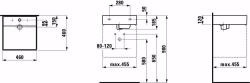 Bild von Laufen KARTELL BY LAUFEN - Handwaschbecken mit verdecktem Ablauf, 460 x 460 x 120 400, LCC-weiss 1 Loch rechts für Mischeinheit, Art.Nr. : H8153314008151