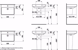 Picture of Laufen Pro S - Waschtisch PRO S 60X47 LCC WS, 600 x 465 x 175, 400, LCC-weiss, ohne Hahnloch, Art.Nr. : H8109634001091