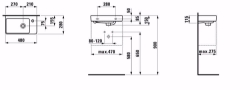 Picture of Laufen Pro S - Handwaschbecken, Armaturenbank rechts, 480 x 280 x 150, 400, LCC-weiss, 1 Hahnloch, Art.Nr. : H8159544001041