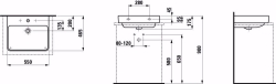 Picture of Laufen Pro S - Aufsatz-Waschtisch, 550 x 465 x 180, 000, weiss, ohne Hahnloch, Art.Nr. : H8169620001091