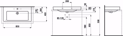 Picture of Laufen Pro S - Aufsatz-Waschtisch, 850 x 460 x 175, 000, weiss, 1 Hahnloch, Art.Nr. : H8169650001041