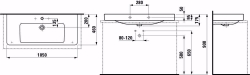 Picture of Laufen Pro S - Aufsatz-Waschtisch, 1050 x 460 x 175, 000, weiss, 1 Hahnloch, Art.Nr. : H8169660001041