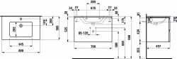 Picture of Laufen Pro S - Komplettset 800 mm, Waschtisch 'slim' mit Waschtischunterbau 'Pro' mit 2 Schubladen, inkl. Schubladen-Ordnungssystem, 800 x 500 x 545, 423, wenge, 1 Hahnloch, Art.Nr. : H8619634231041