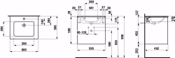 Bild von Laufen Pro S - Komplettset 600 mm, Waschtisch 'slim' mit Waschtischunterbau 'Base' mit 2 Schubladen, inkl. Schubladen-Ordnungssystem, 600 x 500 x 610, 260, weiss matt, 1 Hahnloch, Art.Nr. : H8649602601041