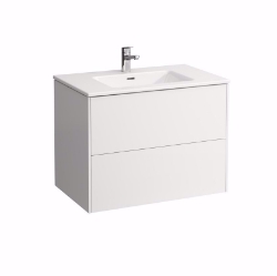 Picture of Laufen Pro S - Komplettset 800 mm, Waschtisch 'slim' mit Waschtischunterbau 'Base' mit 2 Schubladen, inkl. Schubladen-Ordnungssystem, 800 x 500 x 610, 260, weiss matt, 1 Hahnloch, Art.Nr. : H8649612601041