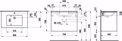 Picture of Laufen Pro S - Komplettset 800 mm, Waschtisch 'slim' mit Waschtischunterbau 'Base' mit 2 Schubladen, inkl. Schubladen-Ordnungssystem, 800 x 500 x 610, 260, weiss matt, 1 Hahnloch, Art.Nr. : H8649612601041