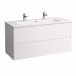 Picture of Laufen Pro S - Komplettset 1200 mm, Waschtisch 'slim' mit Waschtischunterbau 'Base' mit 2 Schubladen, inkl. Schubladen-Ordnungssystem, 1200 x 500 x 610, 261, weiss hochglanz, 1 Hahnloch, Art.Nr. : H8649632611041