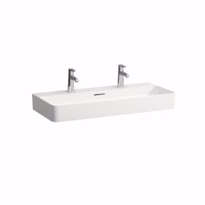 Bild von Laufen VAL - Waschtisch VAL 95X42 WEISS, 000 weiss, 2 Hahnlöcher, 950 x 420 x 115, Art.Nr. : H8102870001071