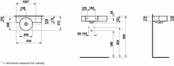 Bild von Laufen VAL - Handwaschbecken rund, Ablage rechts, schneidbar bis 430 mm, 000 weiss, 1 Hahnloch links, 550 x 315 x 155, Art.Nr. : H8152830001051