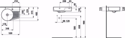 Picture of Laufen VAL - Waschtisch, mit Halbnasszone bzw. Hahnlochbank, 400 LCC-weiss, 1 Hahnloch rechts, 530 x 400 x 155, Art.Nr. : H8152884001061