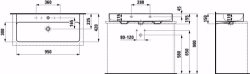 Bild von Laufen VAL - Aufsatz-Waschtisch, 400 LCC-weiss, 2 Hahnlöcher, 950 x 420 x 115, Art.Nr. : H8162874001071