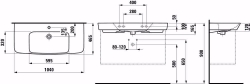 Picture of Laufen MODERNA R - Waschtisch unterbaufähig MODERNA R 104X46 WS MATT, 757 weiss matt, ohne Hahnloch, 1045 x 470 x 170, Art.Nr. : H8135467571091