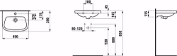 Bild von Laufen MODERNA R - Handwaschbecken MODERNA R 49X39 MANHATT, 037 manha, ohne Hahnloch, 490 x 390 x 155, Art.Nr. : H8155420371091