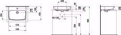 Bild von Laufen MODERNA R - Aufsatz-Waschtisch, 049 perga, ohne Hahnloch, 587 x 503 x 200, Art.Nr. : H8165430491091
