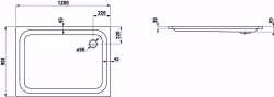 Picture of Laufen PLATINA - Duschwanne, rechteckig, Stahl emailliert (3,5 mm), flach (65 mm), 000 weiss, mit Schallschutz, 1200 x 900 x 65, Art.Nr. : H2150330000411