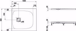 Bild von Laufen SOLUTIONS - Duschwanne, aus Verbundwerkstoff Marbond, superflach, rechteckig, auch für flächenbündigen Einbau geeignet, 035 sand, 1100 x 1000 x 40, Art.Nr. : H2154430350001