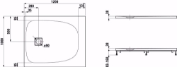 Bild von Laufen SOLUTIONS - Duschwanne, aus Verbundwerkstoff Marbond, superflach, rechteckig, auch für flächenbündigen Einbau geeignet, 000 weiss, 1200 x 1000 x 38, Art.Nr. : H2164420000001