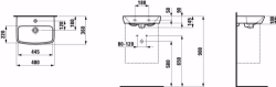 Bild von Laufen MODERNA R - Handwaschbecken, unterbaufähig, 000 weiss, ohne Hahnloch, 480 x 360 x 145, Art.Nr. : H8155430001091
