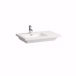 Bild von Laufen LIVING SQUARE - Möbelwaschtisch, Ablage rechts, 000 weiss, 1 Hahnloch, 750 x 480 x 130, Art.Nr. : H8174380001041