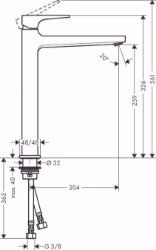 Bild von Hansgrohe Metropol Einhebel-Waschtischmischer 260 mit Hebelgriff und Push-Open Ablaufgarnitur, Mattweiß , Art.Nr. : 32512700