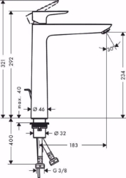 Picture of Hansgrohe Talis E Einhebel-Waschtischmischer 240 mit Zugstangen-Ablaufgarnitur, brushed bronze , Art.Nr. : 71716140