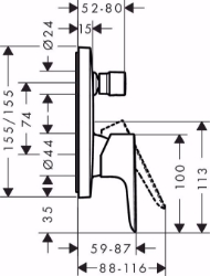 Bild von Hansgrohe Talis E Einhebel-Wannenmischer Unterputz, Mattweiß , Art.Nr. : 71745700