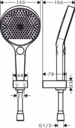 Bild von Hansgrohe Rainfinity Brausenhalterset 130 3jet mit Brausenschlauch 125 cm, Mattweiß , Art.Nr. : 26852700