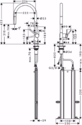 Picture of Hansgrohe Talis M54 Einhebel-Küchenmischer 210, Ausziehauslauf, 1jet, sBox, chrom , Art.Nr. : 72803000