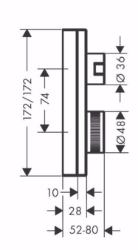 Picture of AXOR Edge Thermostat Unterputz mit Absperrventil, chrom , Art.Nr. : 46750000