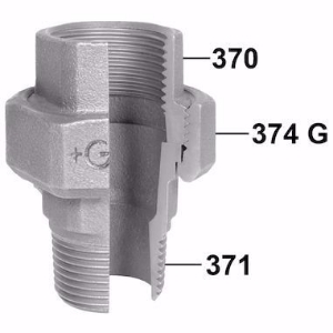 Bild von GF-JRG Verschraubung, flachdichtend, Nr. 331 1 1/4" verzinkt , Art.Nr. : 770331207