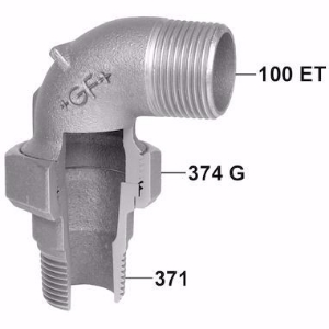 Bild von +GF+ 101 Winkelverschraubung, flach dichtend, Dimension ″: 3/4", Art.Nr.: 770101105