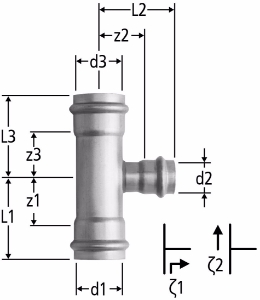 Picture of Nussbaum  80010 Optipress-Aquaplus-T-Stück, Grösse: 76.1x42x76.1, Art.Nr. 80010.82