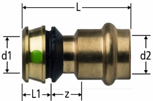 Bild von Nussbaum  84233 Optiflex-Flowpress-Übergang auf Optipress-Aquaplus, mit Pressmuffe, Grösse: 20 x 15, Art.Nr. 84233.23