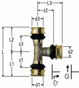 Bild von Nussbaum  84242 Optiflex-Flowpress-T-Stück, Grösse: 25, Art.Nr. 84242.33