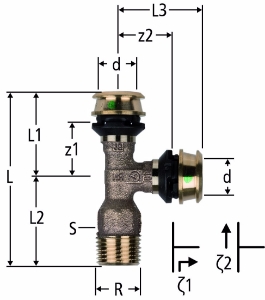 Bild von Nussbaum  84244 Optiflex-Flowpress-T-Stück mit Aussengewinde, Grösse: ¾ x 20 x 20, Art.Nr. 84244.23