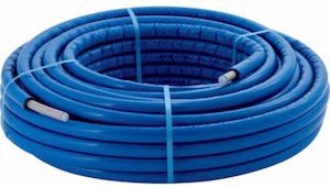 Picture of Geberit FlowFit/PushFit Metallverbundrohr in Rollen vorgedämmt blau, d16mm, L 50m, Art.Nr. :619.100.00.2